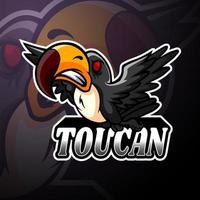 diseño de la mascota del logotipo de tucán esport vector