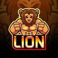 diseño de mascota de logotipo de león esport vector