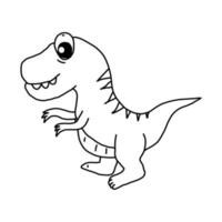 lindos dinosaurios para colorear para que los niños aprendan a dibujar vector