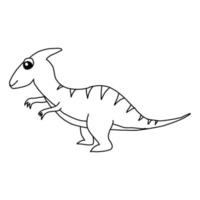 Cute dinosaur coloring pages for kids learn to draw vector