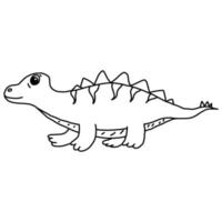 lindos dinosaurios para colorear para que los niños aprendan a dibujar vector