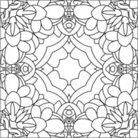 black and white sketch of flora and fauna batik. can be used for various purposes vector