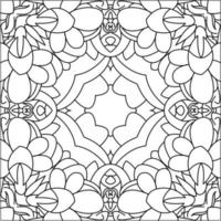 boceto en blanco y negro de flora y fauna batik. se puede utilizar para diversos fines vector