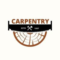 Wood Industries Company logo with the concept of saws and carpentry and classic and modern style vector