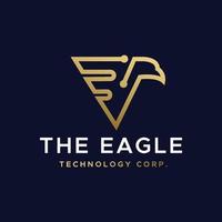 Vector de diseño de plantilla de logotipo de águila tech, emblema, concepto de diseño, símbolo creativo, icono