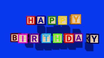 Happy Birthday Blocks Falling, 3D Date of Birth Alphabet Blocks Dynamic Rendering video