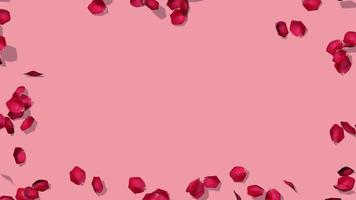 pétalas de rosa caindo dos lados, introdução dinâmica romântica em câmera lenta, dia dos namorados, dia das mães, dia das mulheres,