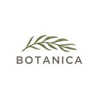 logotipo botanica con el concepto de naturaleza, hojas, clásicos con un toque circular vector