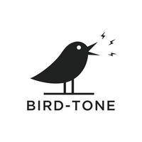 el logo del pájaro es divertido cantando vector