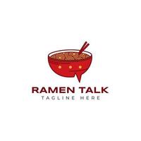 ramen talk chat bubble bowl logo vector icon illustration isolated on white background