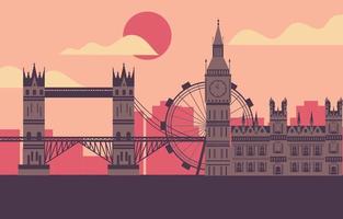 London city flat illustration icon vector