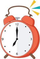 Cartoon Alarm Clock red white vector