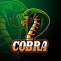 diseño de la mascota del logotipo cobra esport vector