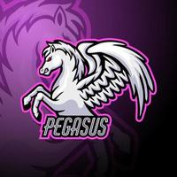 diseño de la mascota del logotipo de pegasus esport vector