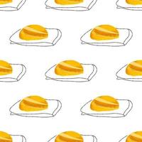 Seamless pattern with bread palyanytsya on white background. vector