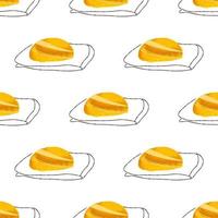 Seamless pattern with bread palyanytsya on white background. vector