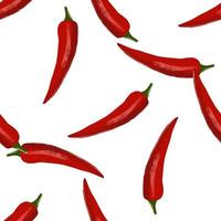 Seamless pattern with chili illustration on a white background. vector