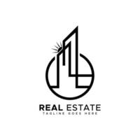 Modern Real Estate Building Logo Design Template vector
