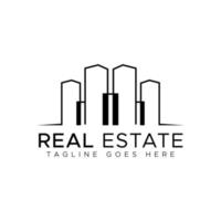 Modern Real Estate Building Logo Design Template vector