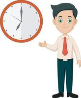 Cartoon Business Man With Hours vector