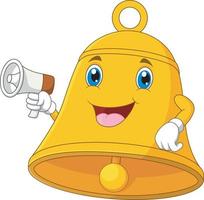 School bell character with megaphone