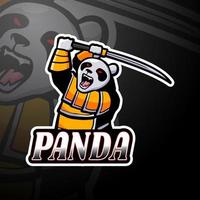 Panda esport logo mascot design vector