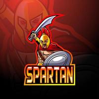 Spartan esport logo mascot design vector