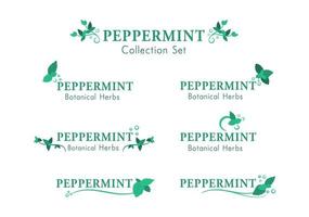 Peppermint logotype collection set with bubble splash vector