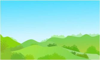 hill bushes, grassy hill landscape vector