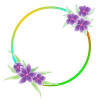 circular floral frame vector