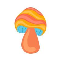 Psychedelic colorful fantasy mushroom vector isolated illustration