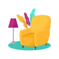 muebles coloridos interiores estilo plano vector ilustración aislada