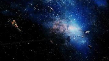 exploração de galáxias voando scence rocha via láctea video