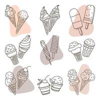 Ice cream set vector