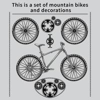 conjunto de vectores de bicicleta de montaña
