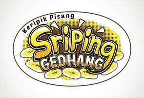 Sriping Gedhan Letter, Logo For Banana chips label vector