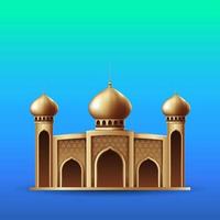 Mosque realistic vector, for islamic background vector