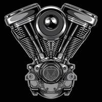 twin motor engine illustration vector