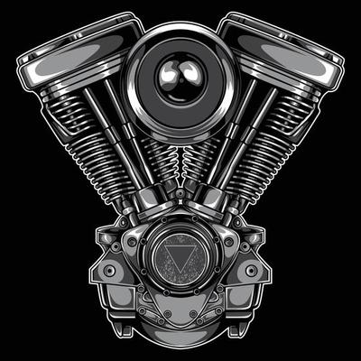 twin motor engine illustration