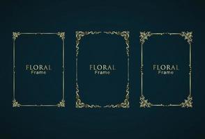 Elegand Floral Ornament Frame Bundle vector