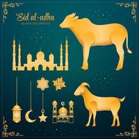 plantillas para eid al-adha y fondo islámico vector