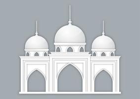 estilo de corte de papel de vector de mezquita