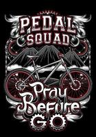 Pedal Squad, Mountain bike illustration for T-shirt vector