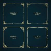 paquete de marco de adorno floral elegante vector