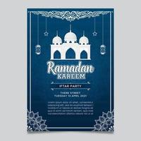 ramadan kareem, invitación de fiesta iftar vector