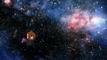 télescope web james de la nasa avec la galaxie de la voie lactée video