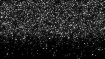 ciclo di particelle bianche sfarfallio che cadono su sfondo nero video