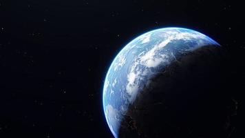 Earth Realistic  with glow star partticles animation video