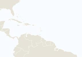 américa del sur con el mapa destacado de san vicente y las granadinas. vector