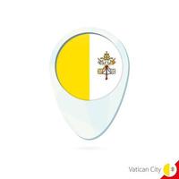 icono de pin de mapa de ubicación de bandera de la ciudad del vaticano sobre fondo blanco. vector